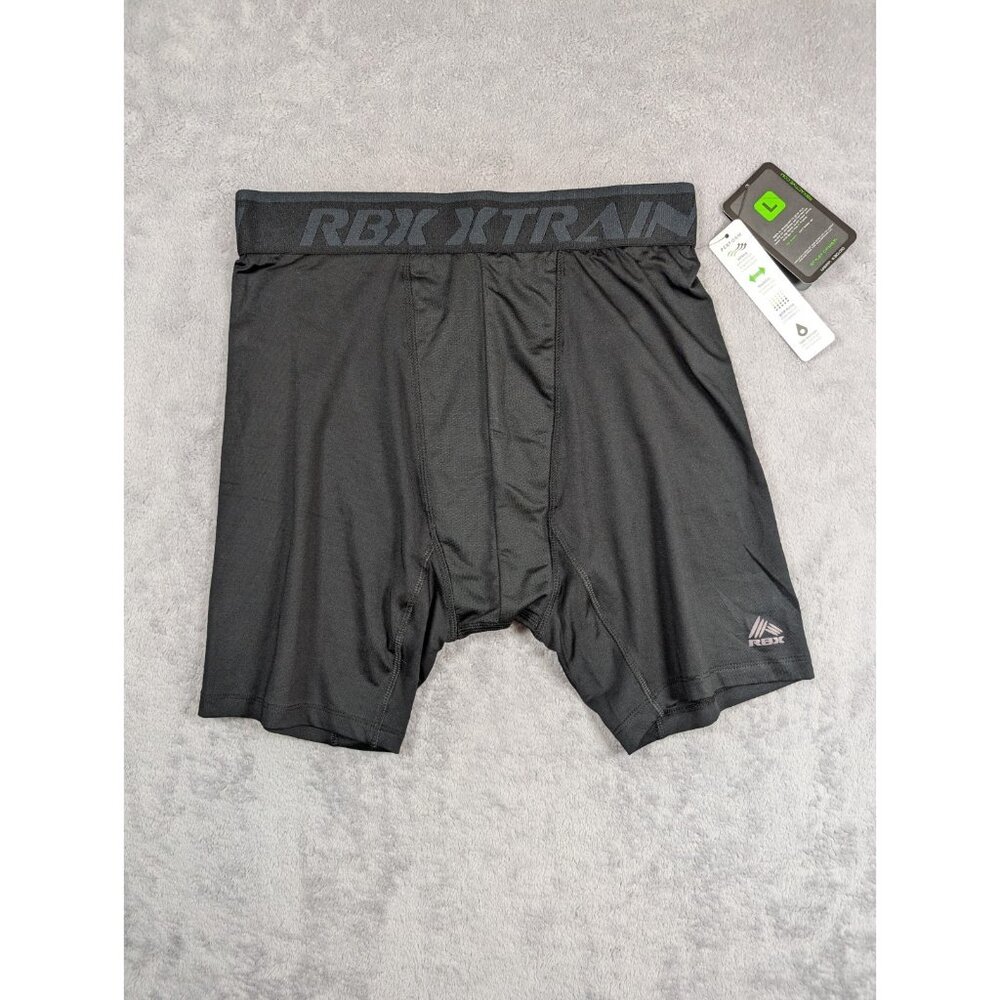 RBX Pro Active Compression Mens Shorts Large Black Performance Training Sports